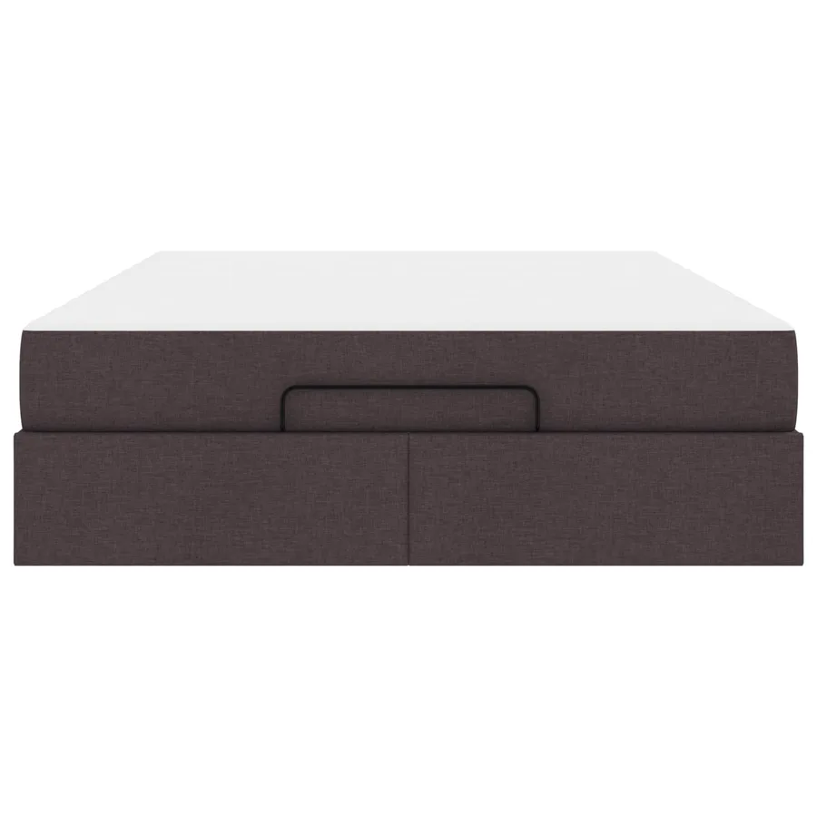 Cadre de lit avec matelas 2 pcs Tan tissu - 7