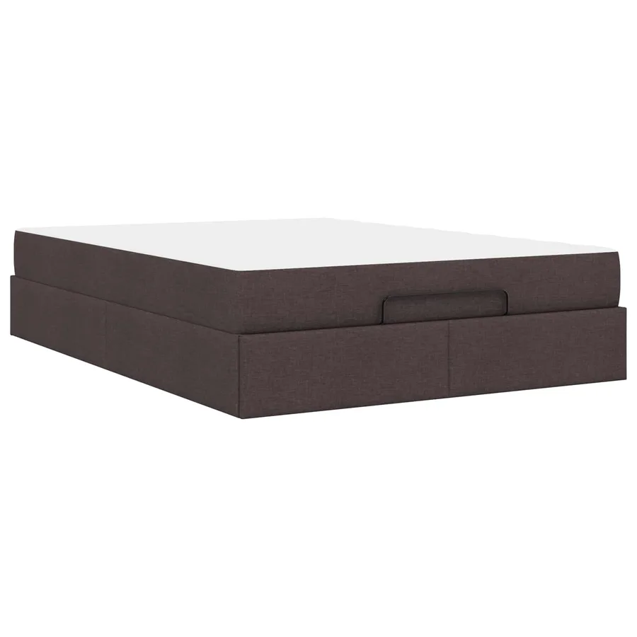 Cadre de lit avec matelas 2 pcs Tan tissu - 9