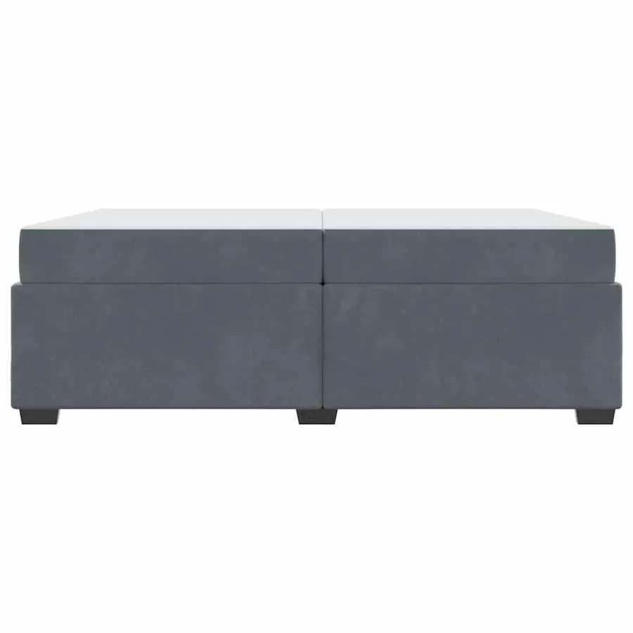 Cadre de lit avec matelas Gris foncé 200 x 200 cm tissu - 5