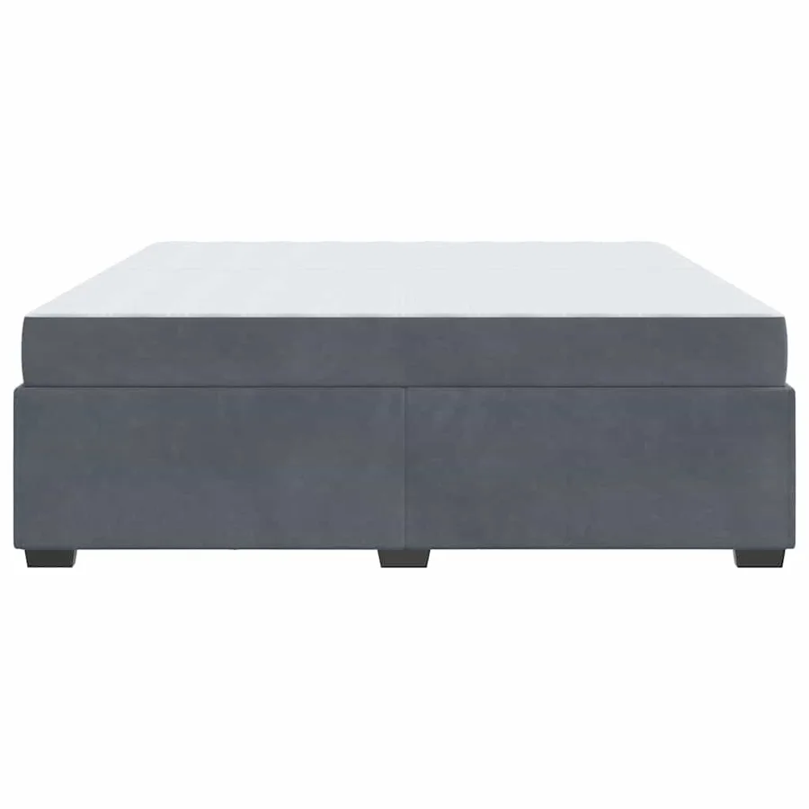 Cadre de lit avec matelas Gris foncé 200 x 200 cm tissu - 6
