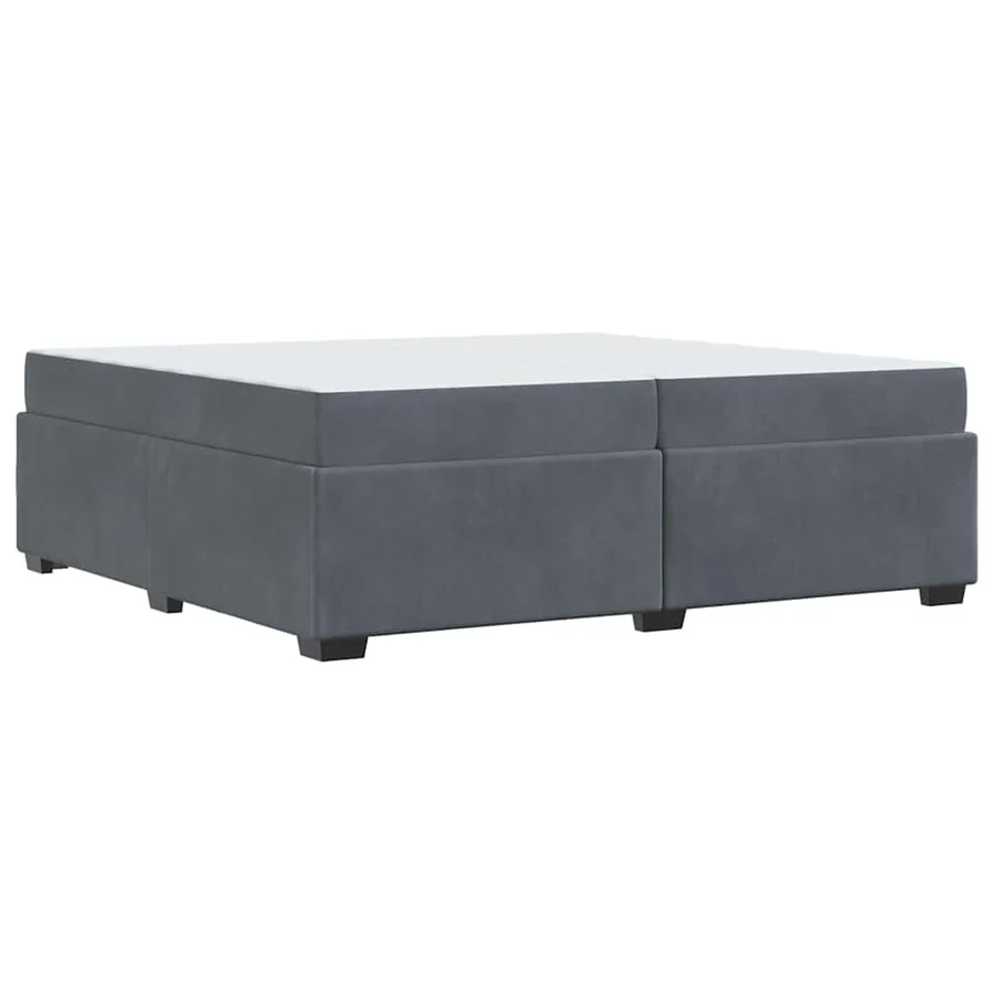 Cadre de lit avec matelas Gris foncé 200 x 200 cm tissu - 7