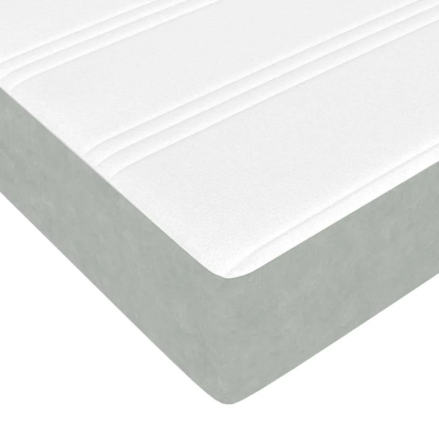 Cadre de lit avec matelas 2 pcs Gris clair Velours - 11