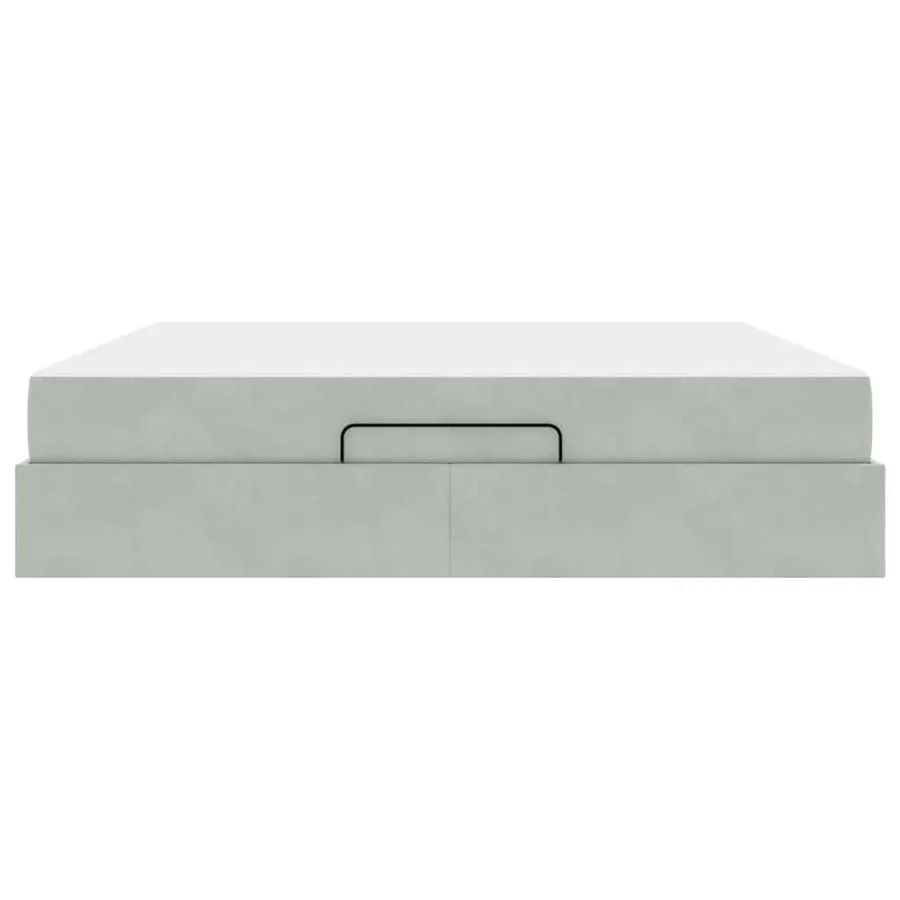 Cadre de lit avec matelas 2 pcs Gris clair Velours - 7