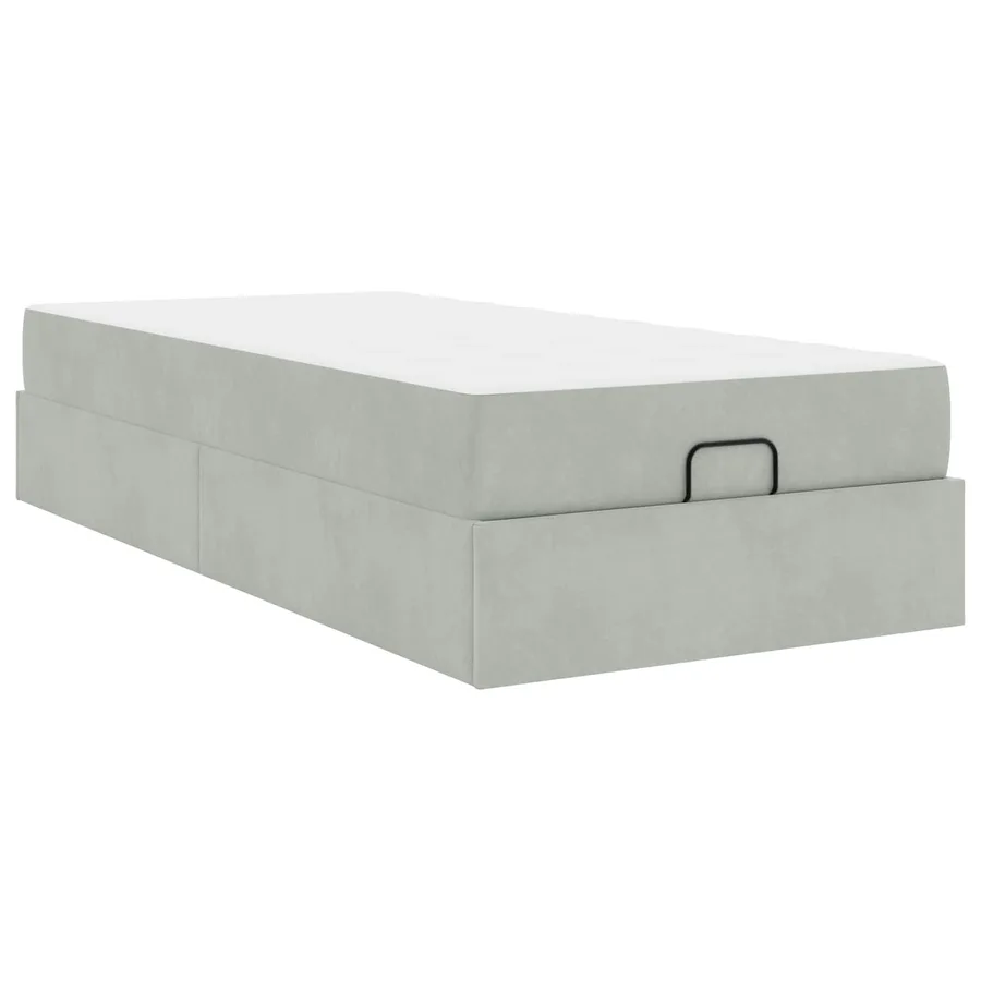 Cadre de lit avec matelas 2 pcs Gris clair Velours - 2