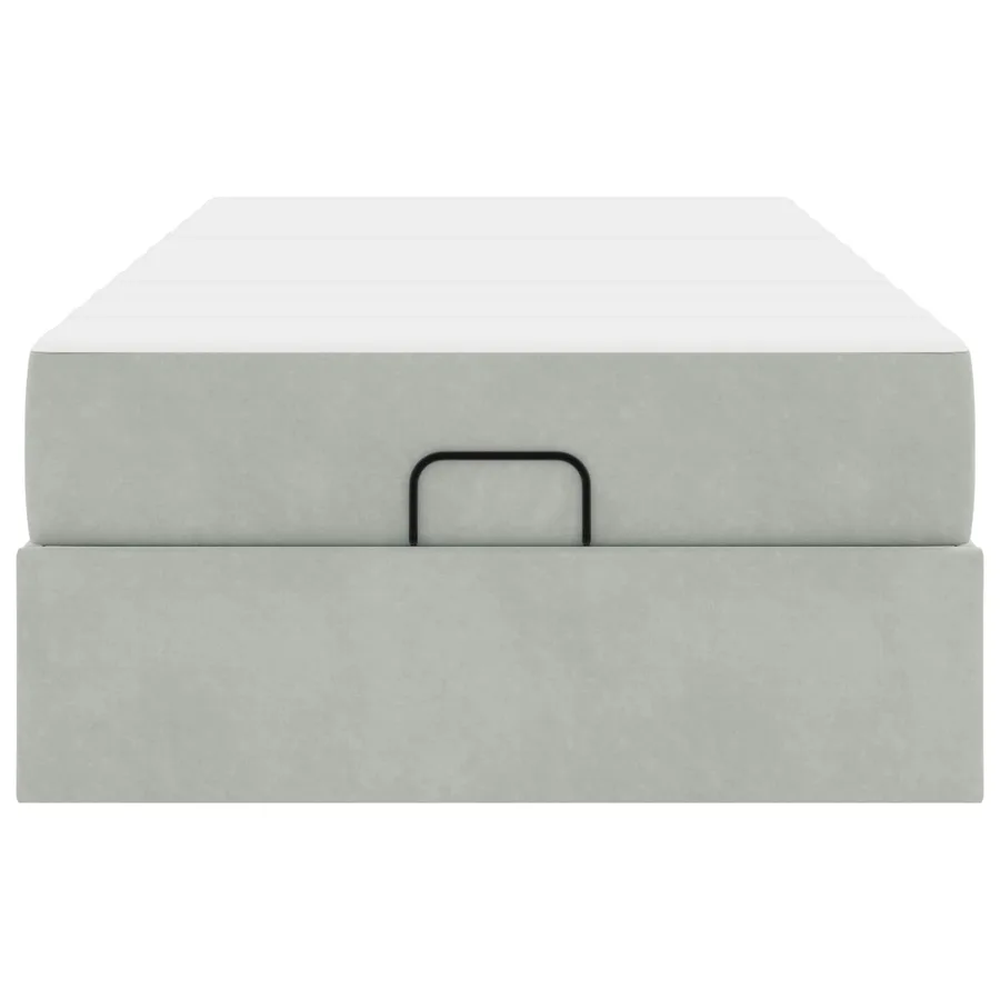 Cadre de lit avec matelas 2 pcs Gris clair Velours - 6