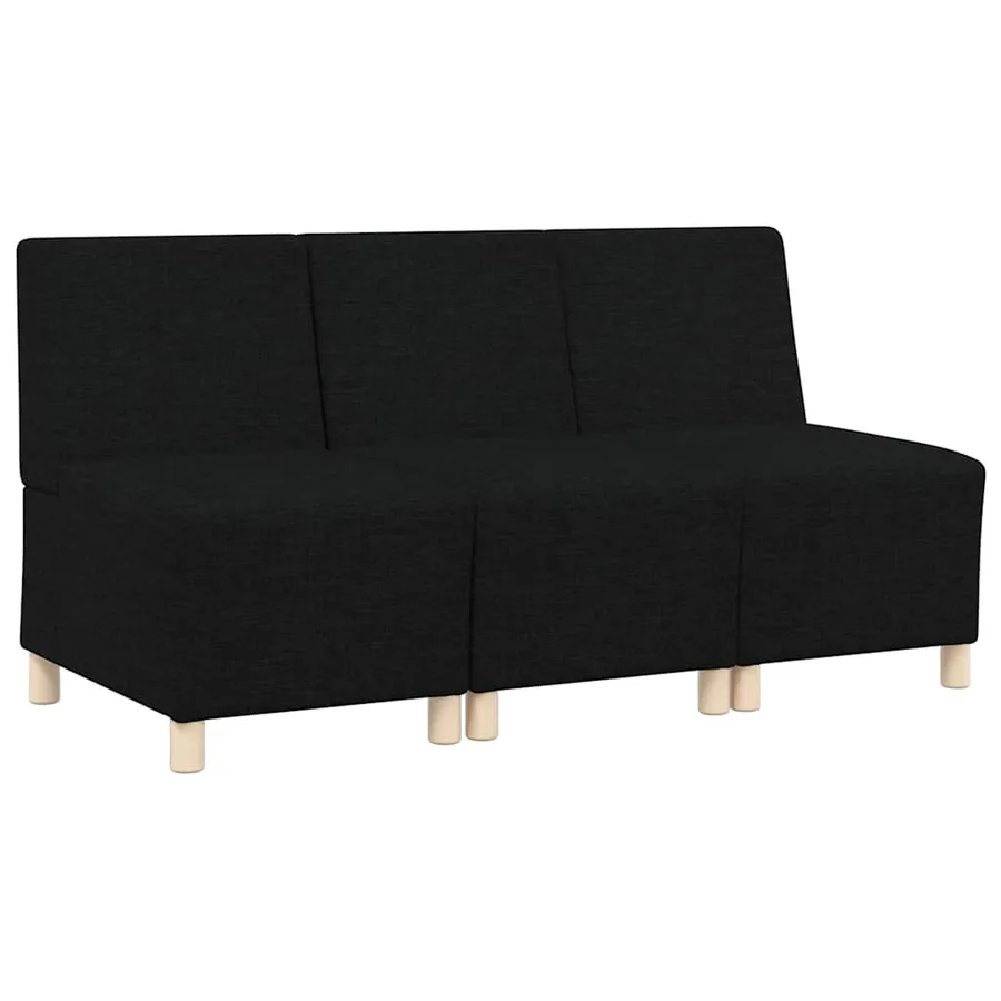 Unité de Sofa Modulaire Sans Accoudoirs 3 pcs Noir - 2