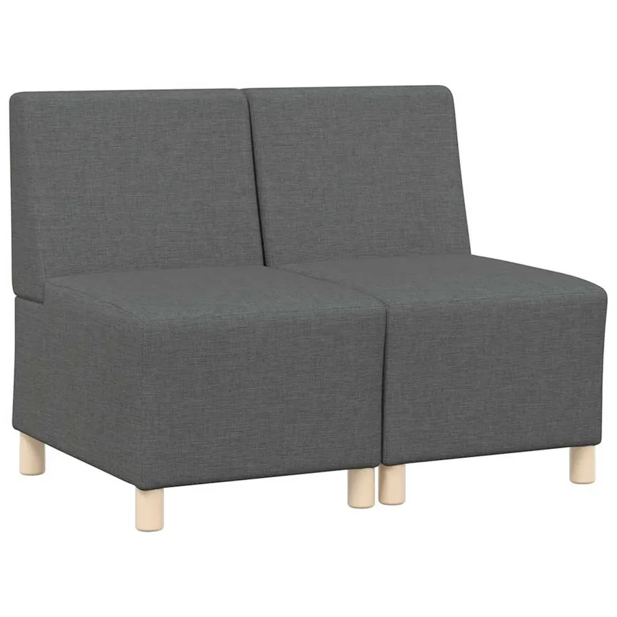 Unité de Sofa Modulaire Sans Accoudoirs 2 pcs Gris foncé - 2