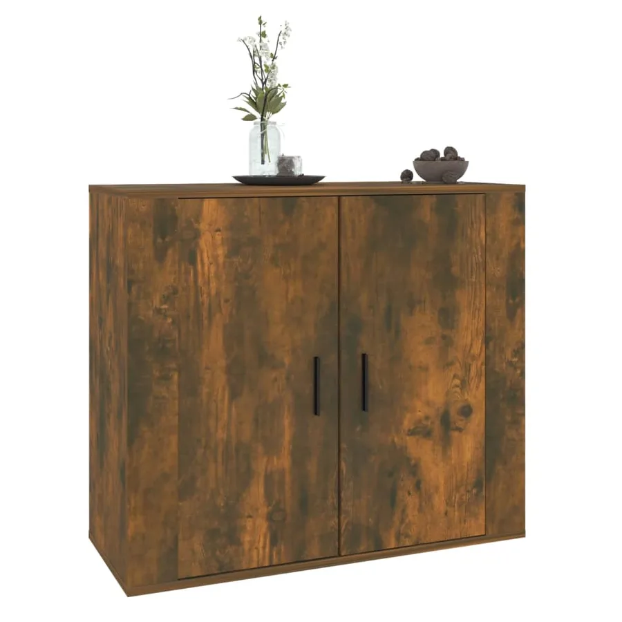 Buffet Chêne fumé 80x33x70 cm Bois d'ingénierie - 7