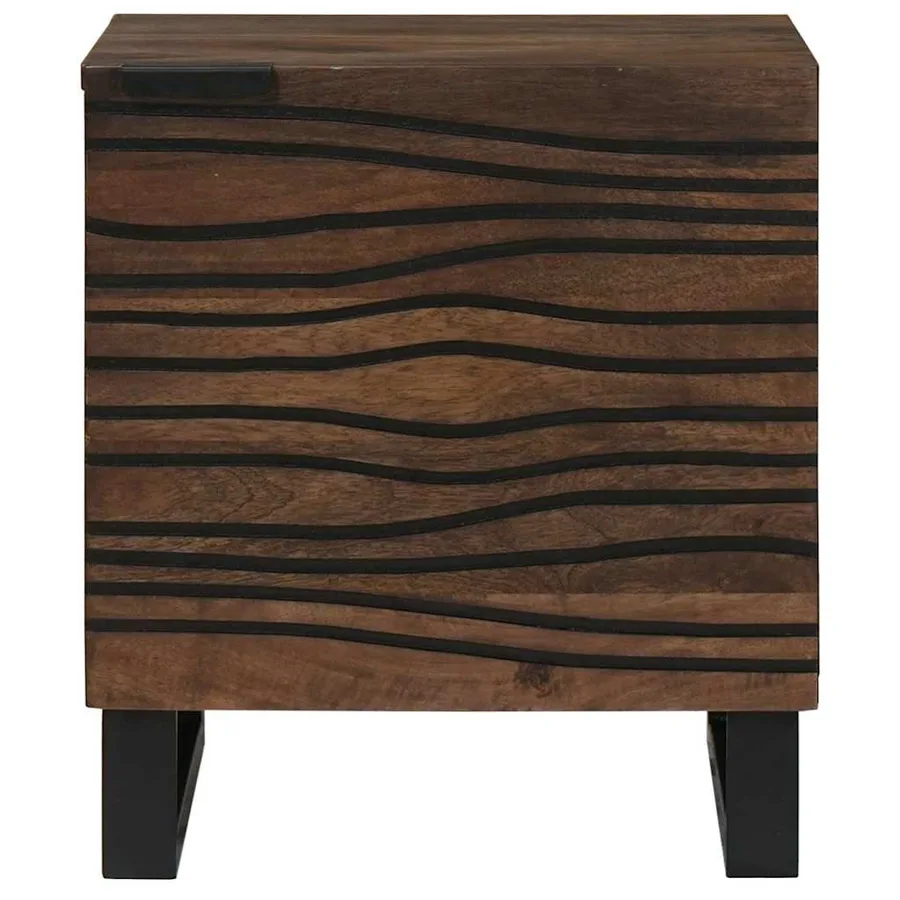 Table de chevet Noyer 40 x 33 x 46 cm Bois d'ingénierie - 3