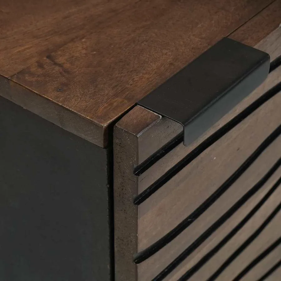Table de chevet Noyer 40 x 33 x 46 cm Bois d'ingénierie - 6