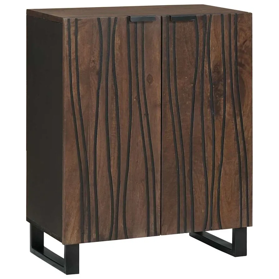 Buffet Noyer 60 x 33,5 x 75 cm Bois de mangue massif - 2