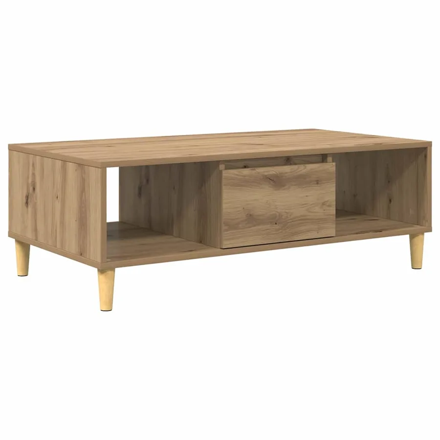 Table basse Chêne artisanal 102 x 55 x 35 cm Bois d'ingénierie - 2