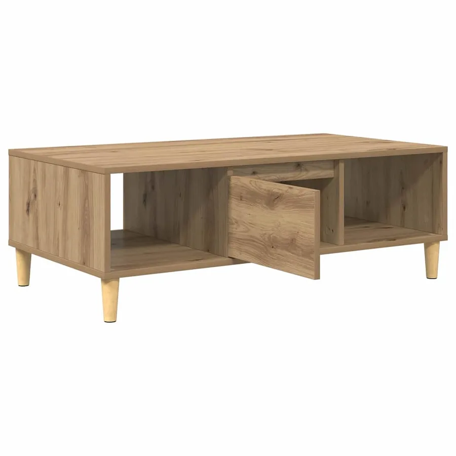 Table basse Chêne artisanal 102 x 55 x 35 cm Bois d'ingénierie - 5