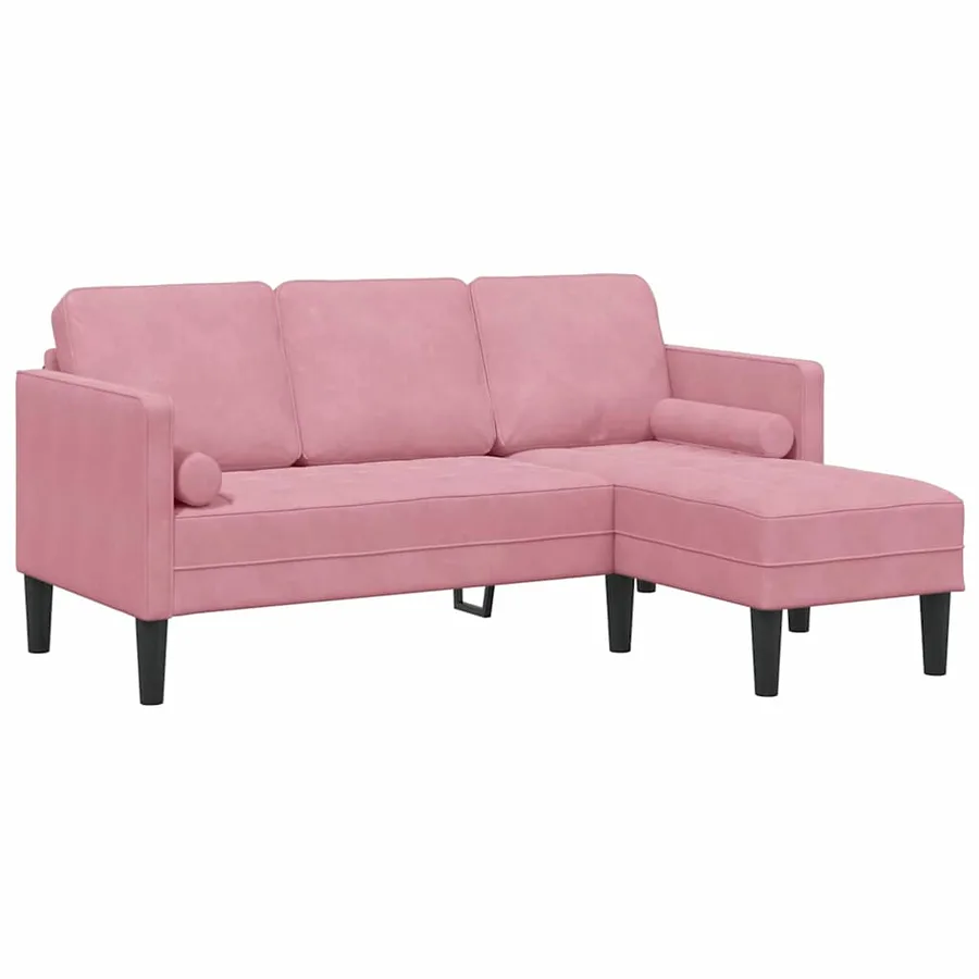 Ensemble de Canapés avec coussin Rose Polyester - 2