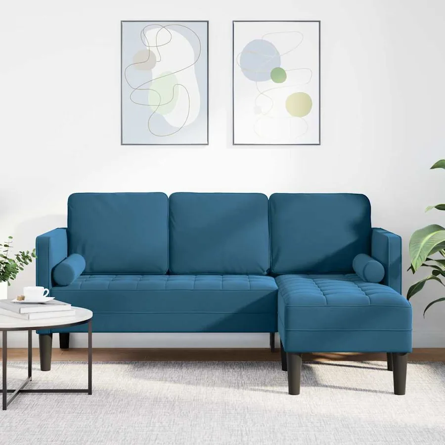 Ensemble de Canapés avec coussin Bleu Polyester