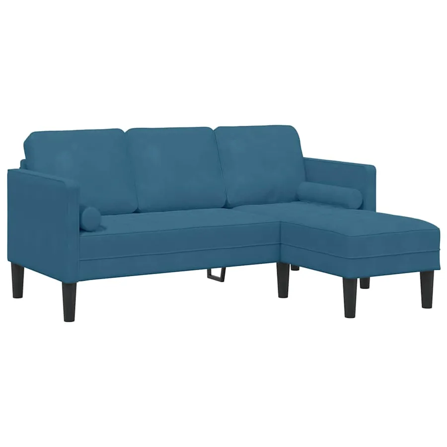 Ensemble de Canapés avec coussin Bleu Polyester - 2