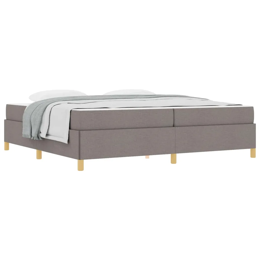 Cadre de lit avec matelas Taupe 200 x 200 cm tissu - 2