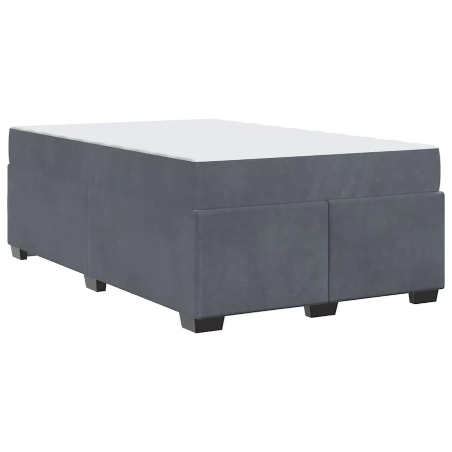 Cadre de lit avec matelas Gris foncé 120 x 190 cm tissu - 7