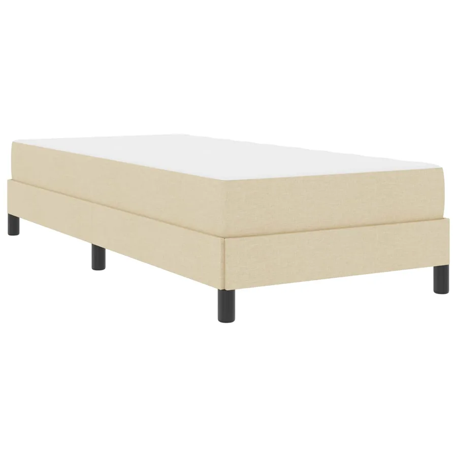 Lit à ressorts avec matelas Crème 80 x 200 cm tissu - 4