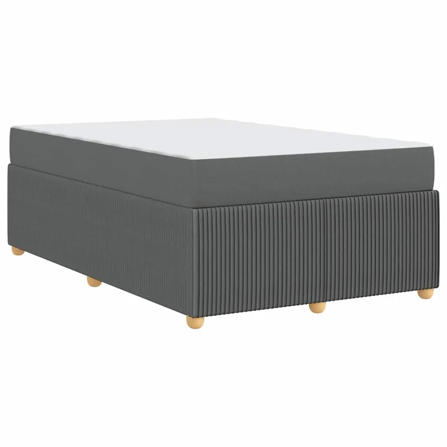 Cadre de lit avec matelas Gris foncé 120 x 190 cm tissu - 7