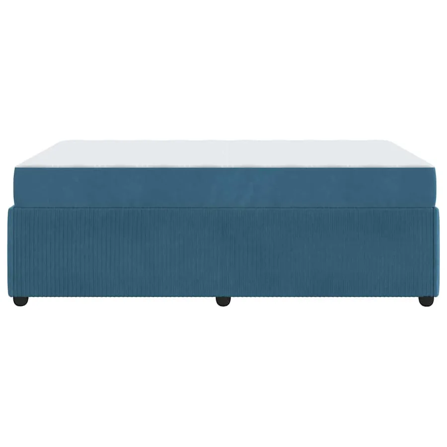 Cadre de lit avec matelas Bleu 120 x 200 cm tissu - 6
