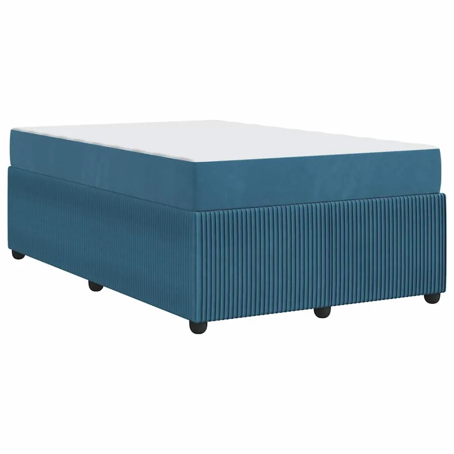 Cadre de lit avec matelas Bleu 120 x 200 cm tissu - 7