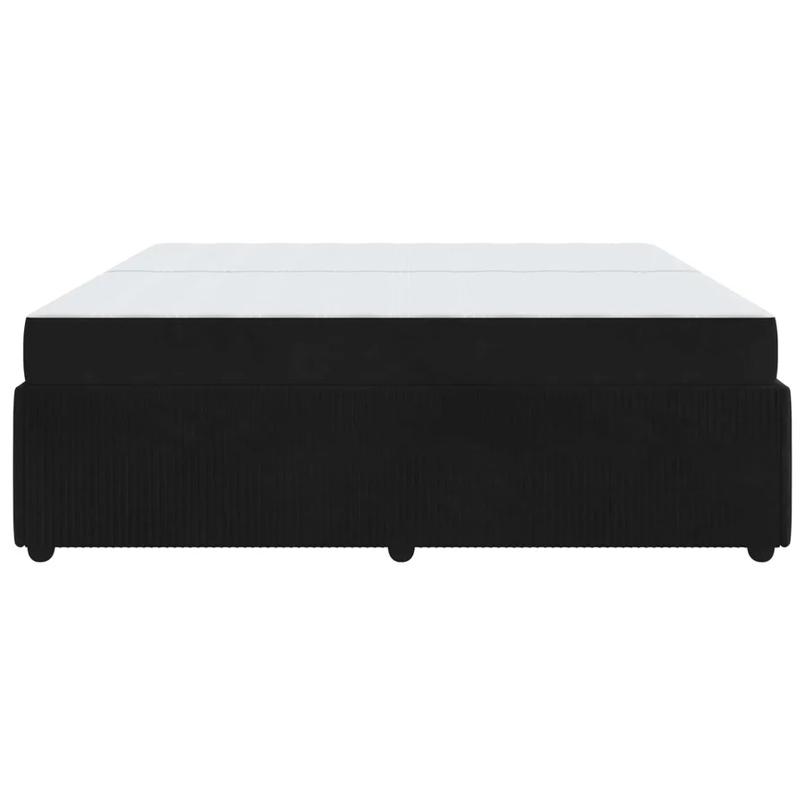 Cadre de lit avec matelas Noir 200 x 200 cm tissu - 6
