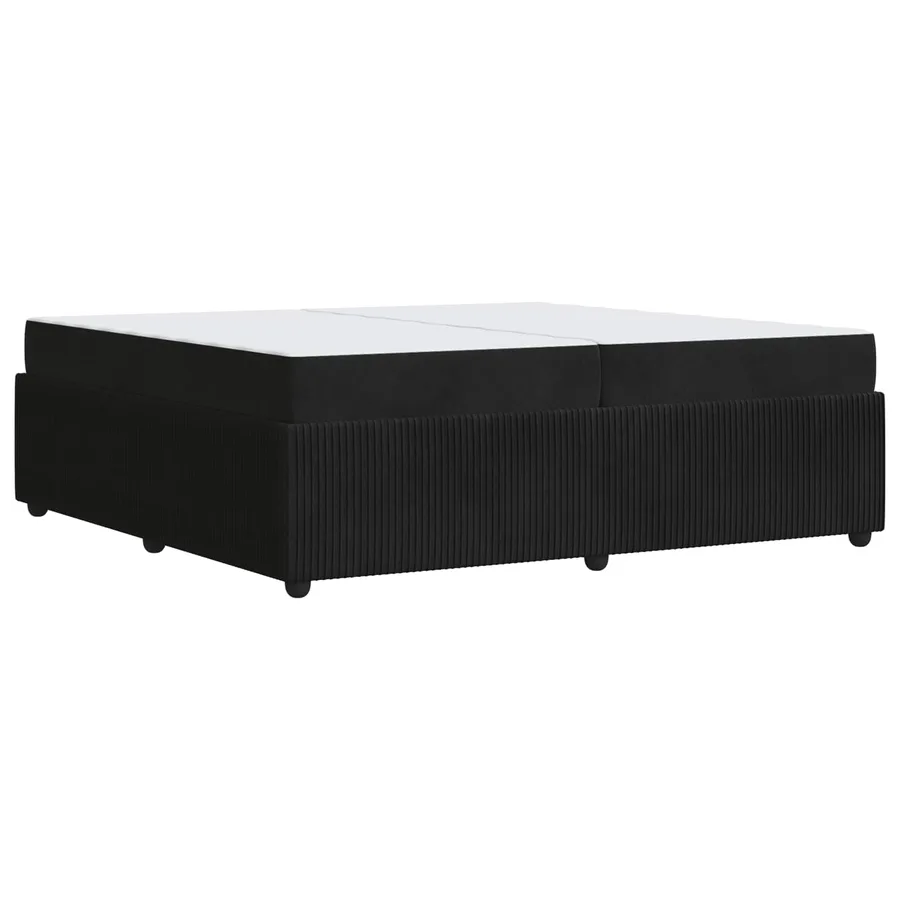 Cadre de lit avec matelas Noir 200 x 200 cm tissu - 7