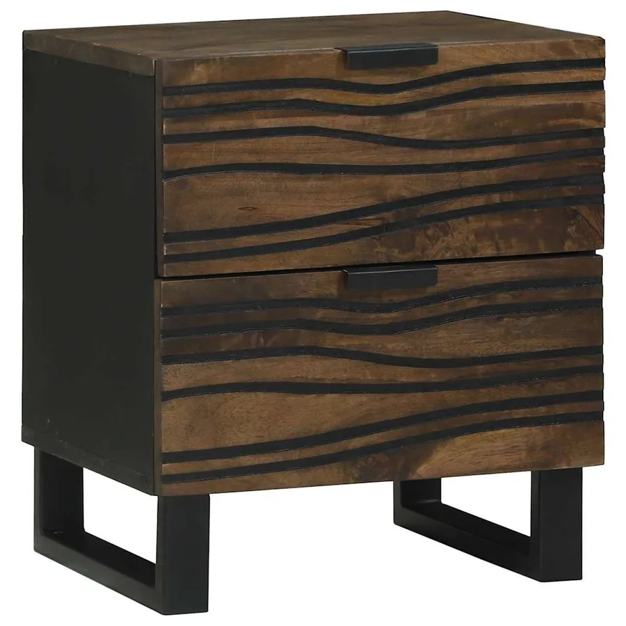 Table de chevet Noyer 40 x 33 x 46 cm Bois d'ingénierie - 3