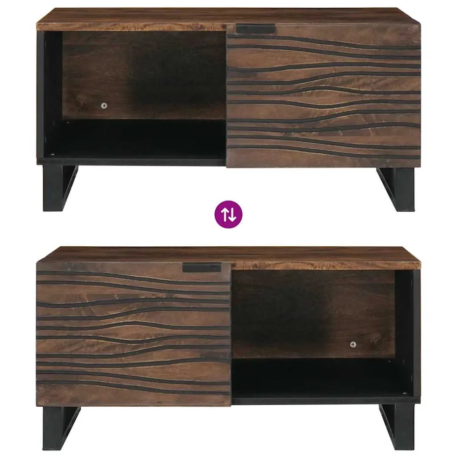 Table basse Noyer 80 x 50 x 40 cm Bois d'ingénierie - 10