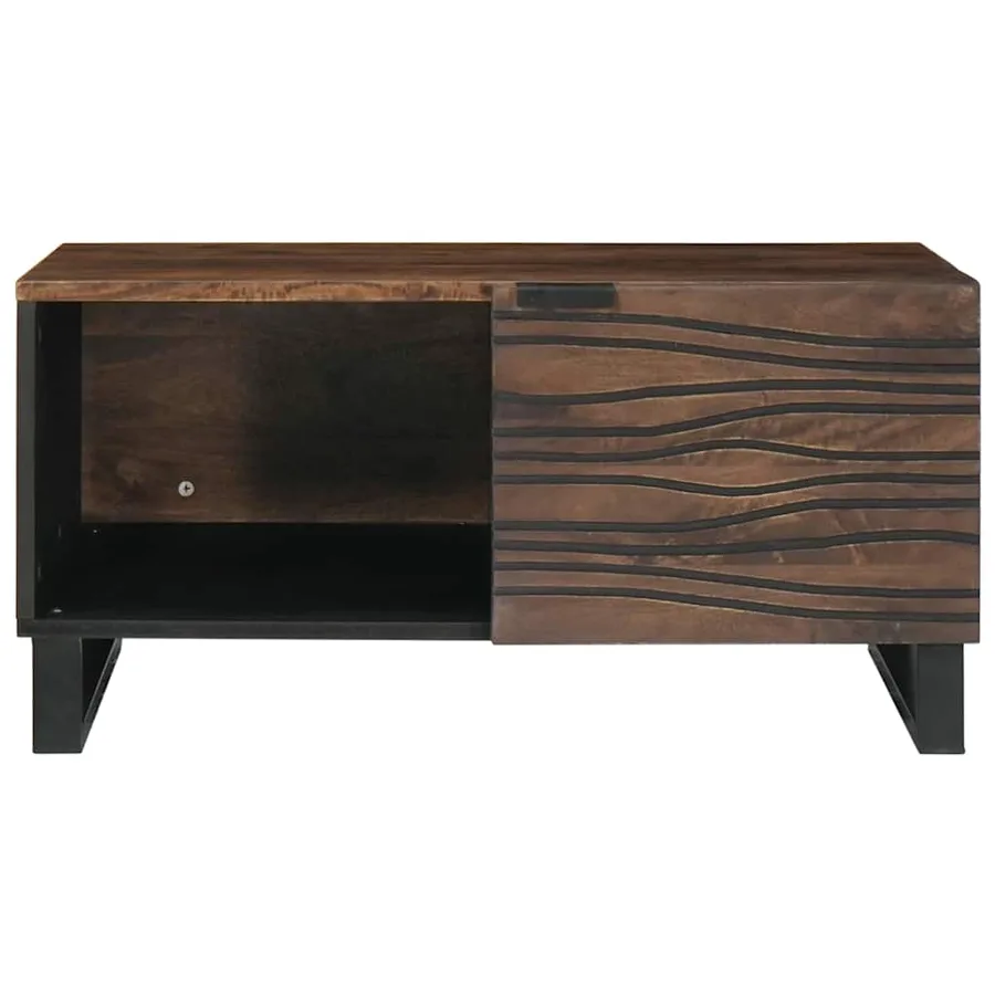 Table basse Noyer 80 x 50 x 40 cm Bois d'ingénierie - 3