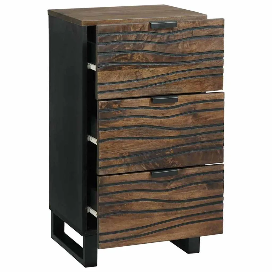 Buffet Marron 40 x 33 x 75 cm bois de manguier massif - 2