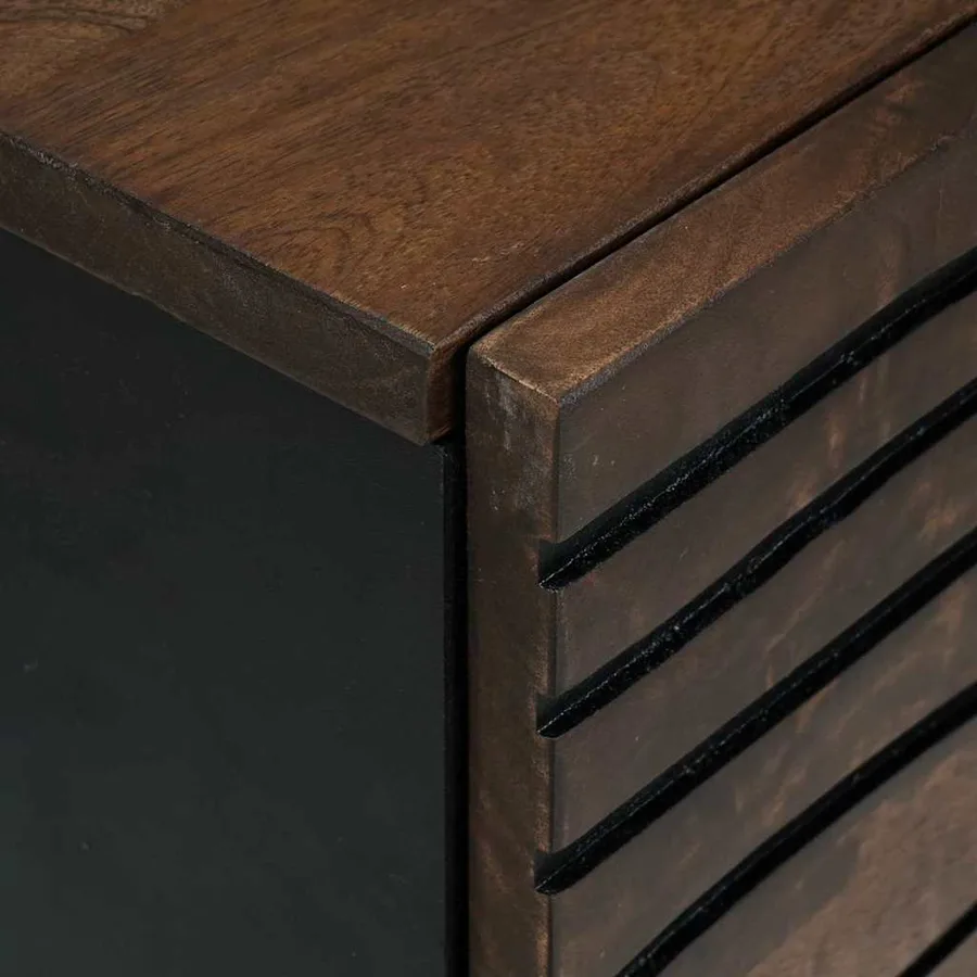 Buffet Marron 40 x 33 x 75 cm bois de manguier massif - 7