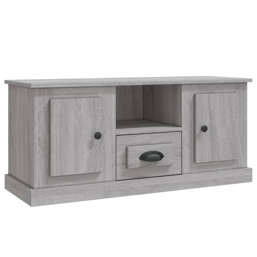 Meuble TV sonoma gris 100x35,5x45 cm bois d'ingénierie - 2