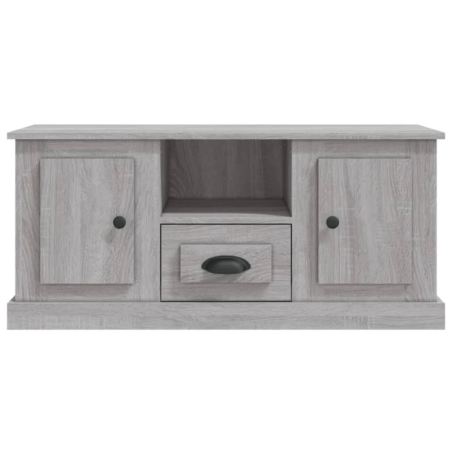 Meuble TV sonoma gris 100x35,5x45 cm bois d'ingénierie - 6