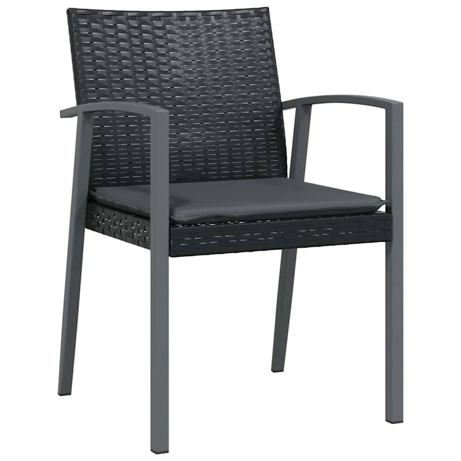 Ensemble de salle à manger pour jardin 5 pcs Noir et gris - 6
