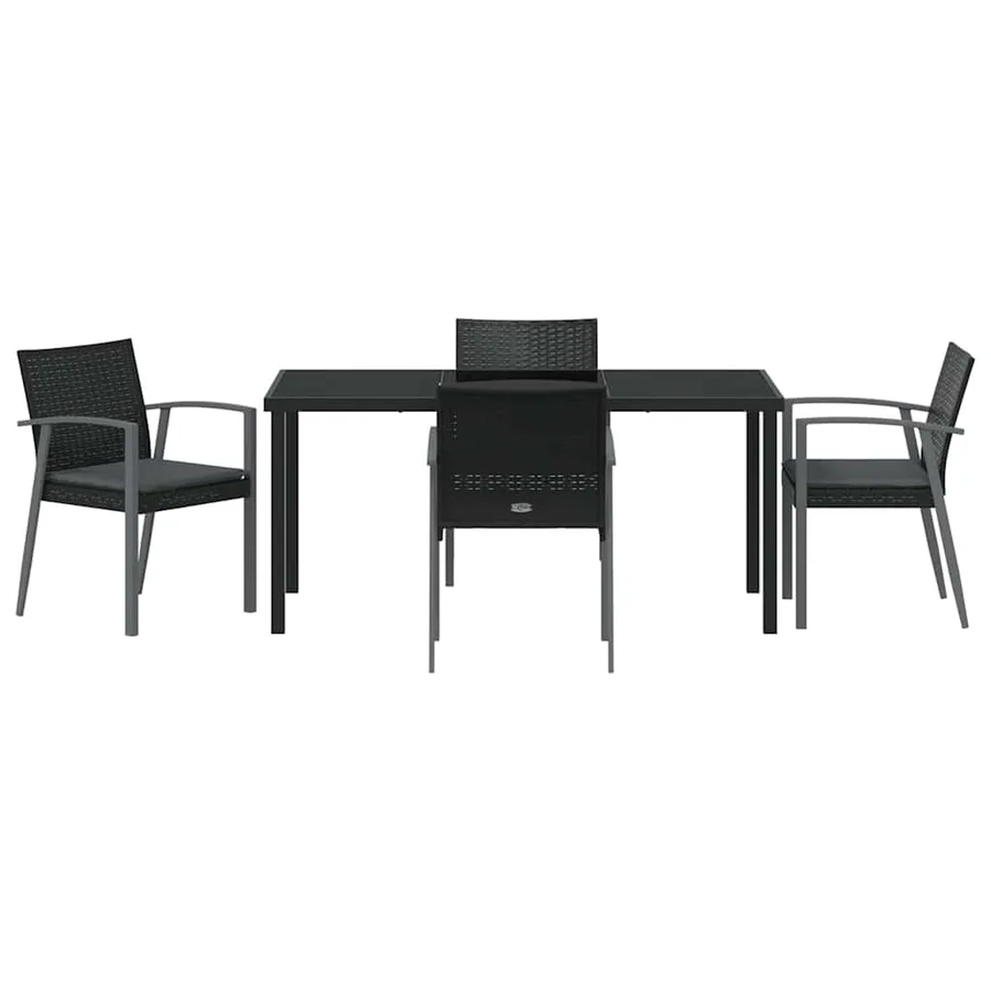 Ensemble de salle à manger pour jardin 5 pcs Noir et gris - 7