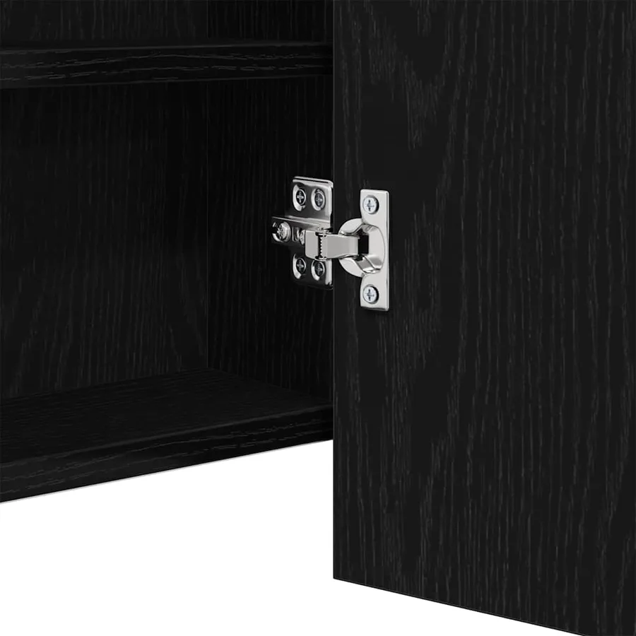 Cabinet Miroir LED avec étagère Chêne noir 100 x 12 x 45 cm - 10