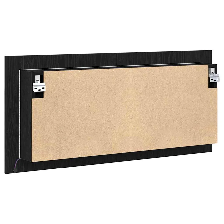 Cabinet Miroir LED avec étagère Chêne noir 100 x 12 x 45 cm - 9