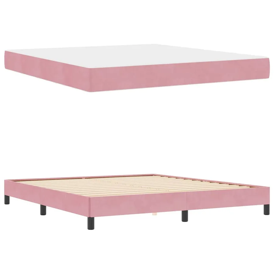 Lit à ressorts avec matelas Rose 180 x 200 cm tissu - 6