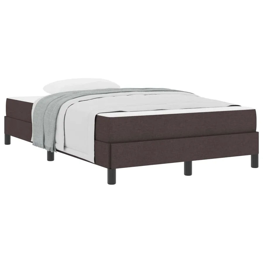 Lit à ressorts avec matelas Marron foncé 120 x 190 cm tissu - 2