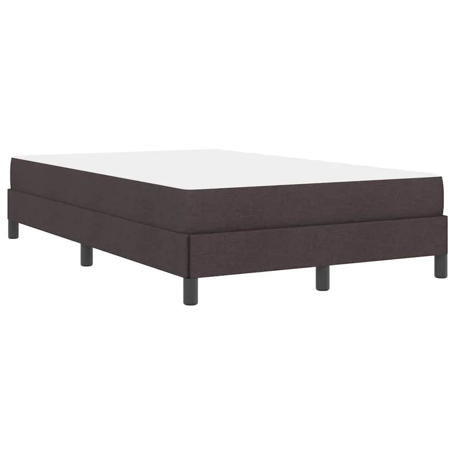 Lit à ressorts avec matelas Marron foncé 120 x 190 cm tissu - 7