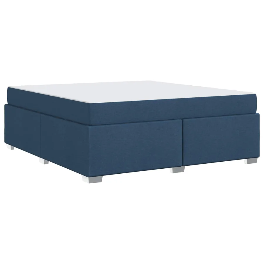 Cadre de lit avec matelas Bleu 180 x 200 cm tissu - 2