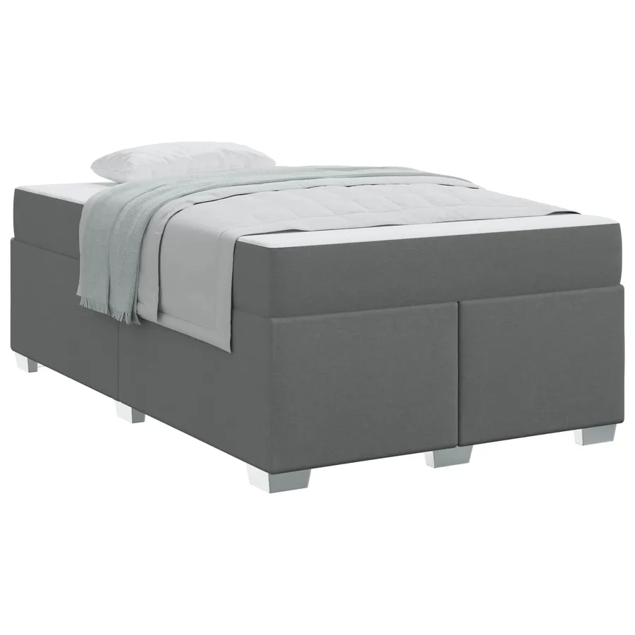 Cadre de lit avec matelas Gris foncé 120 x 190 cm tissu - 2