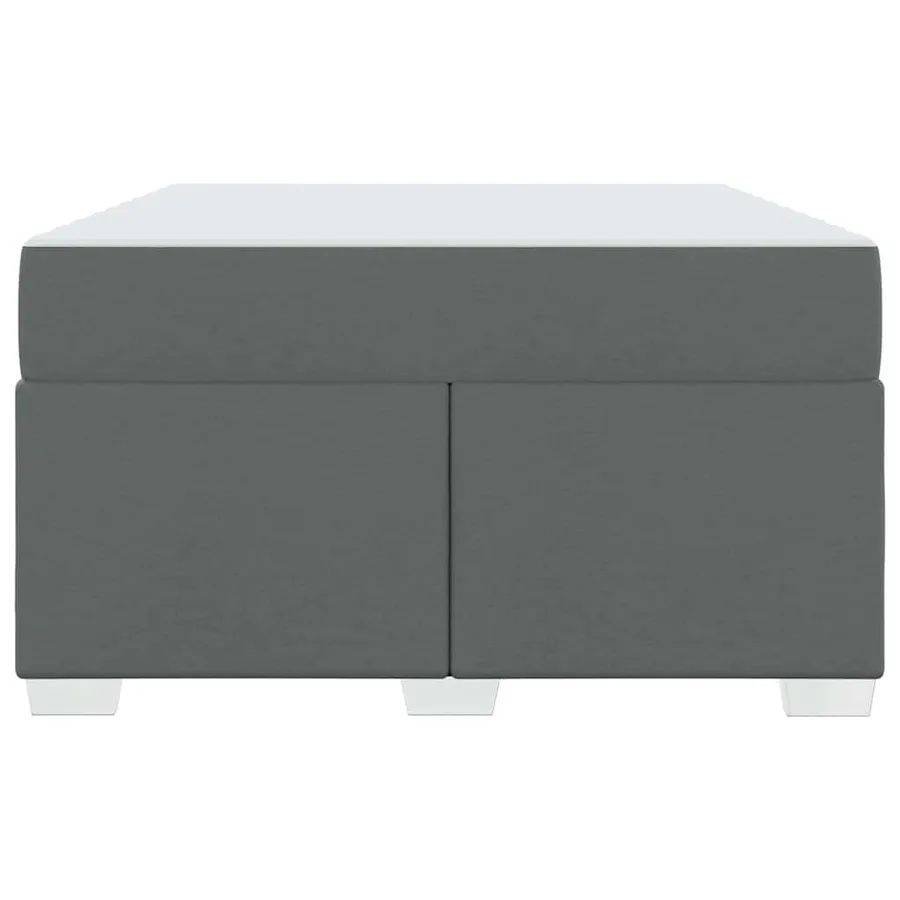 Cadre de lit avec matelas Gris foncé 120 x 190 cm tissu - 5