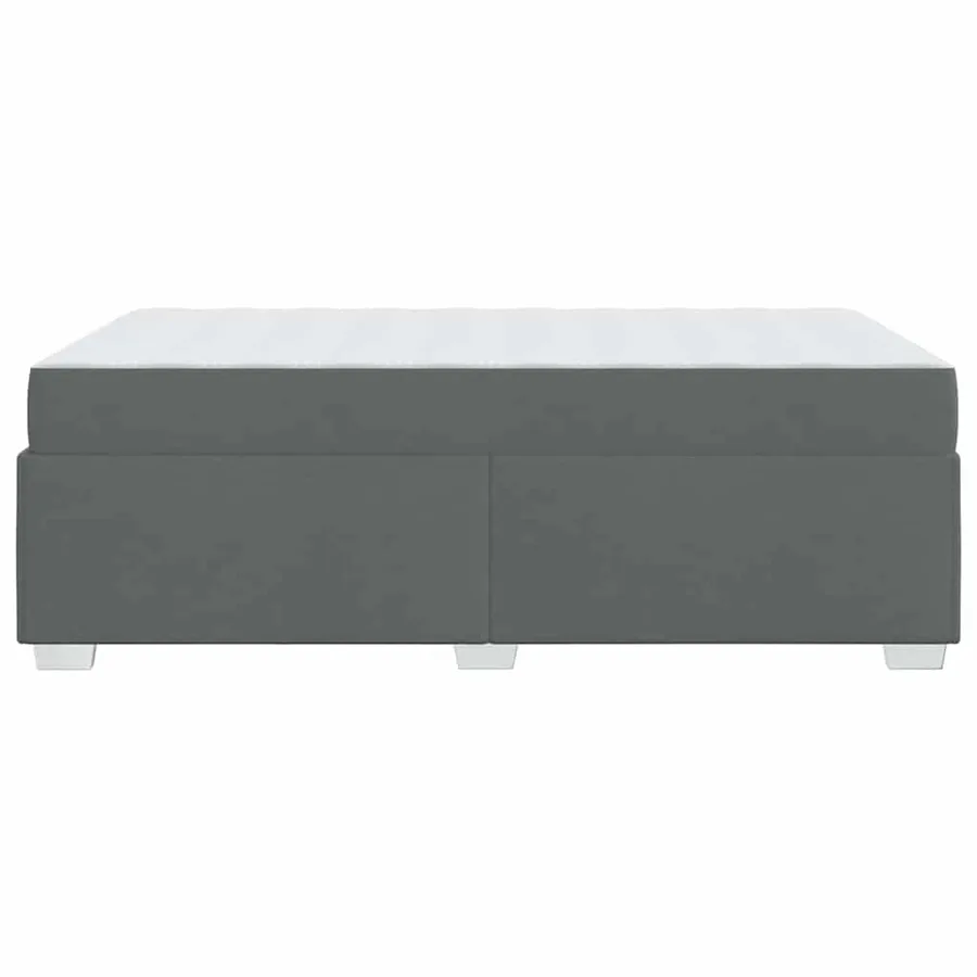 Cadre de lit avec matelas Gris foncé 120 x 190 cm tissu - 6