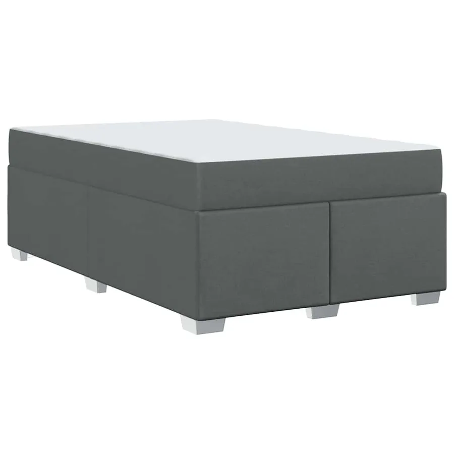 Cadre de lit avec matelas Gris foncé 120 x 190 cm tissu - 7