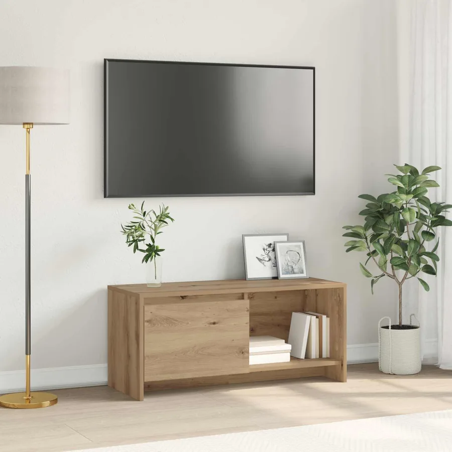 Ensemble meuble TV 90 x 35 x 40 cm Chêne artisanal