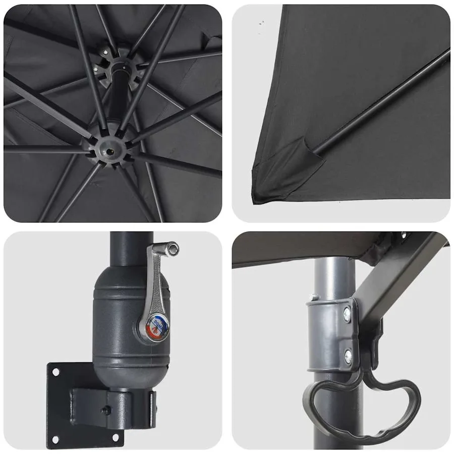Parasol de jardin Anthracite 248,5 x 247,5 x 160 cm - 7