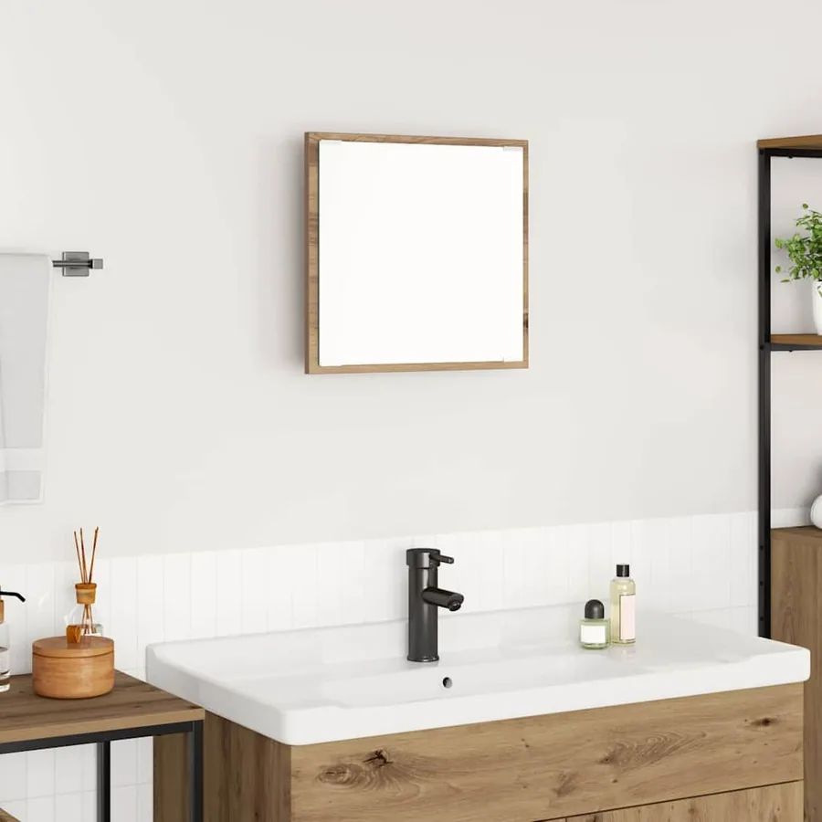 Miroir de salle de bain LED Chêne artisanal 40 x 37 x 8.5 cm